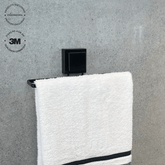 Toalheiro de Lavabo Fixação 3M 25cm Preto Fosco - Ela Decora